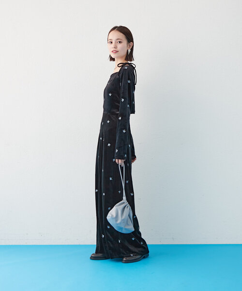 セール】[森川企画]フラワーベロアワンピース（ワンピース）｜mystic