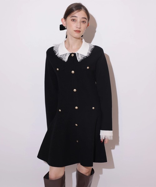 Rirandture（リランドチュール）の「レースカラーミニニットワンピース