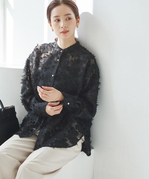 カットジャガードバンドカラーシャツ（シャツ/ブラウス）｜URBAN