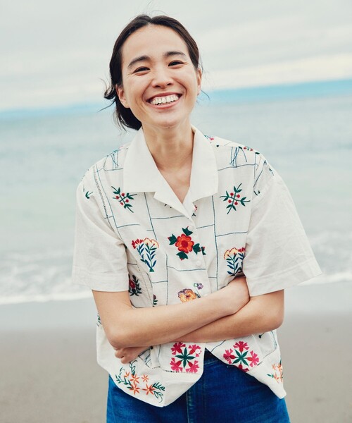 Freada（フリーダ）の「Freada/フリーダ インドパッチワーク刺繍シャツ