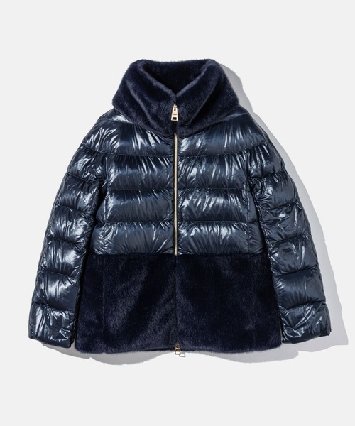 HERNO NYLON ULTRALIGHT ALTERNATIVE FUR DOWN JACKET ヘルノ ナイロン