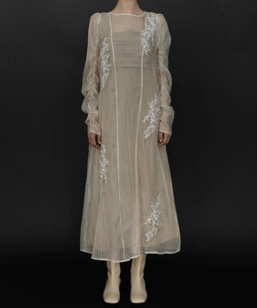 WILLFULLY（ウィルフリー）の「sheer motif lace OP & gather breast