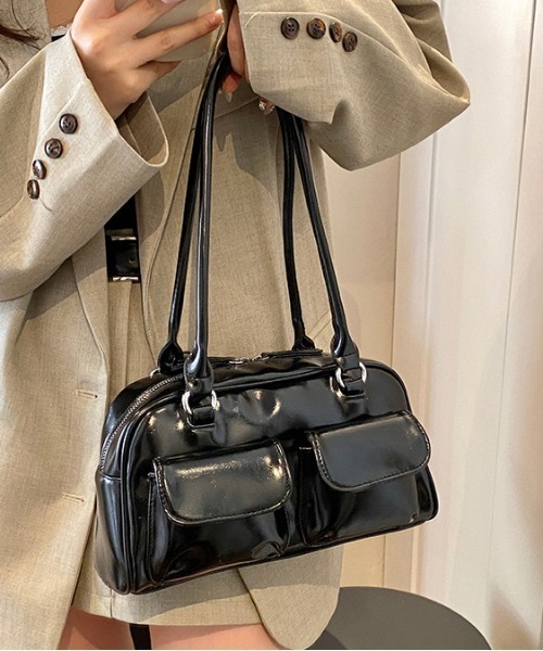 セール】Y2K フロント 2ポケット ハンドバッグ / ペットボトル収納