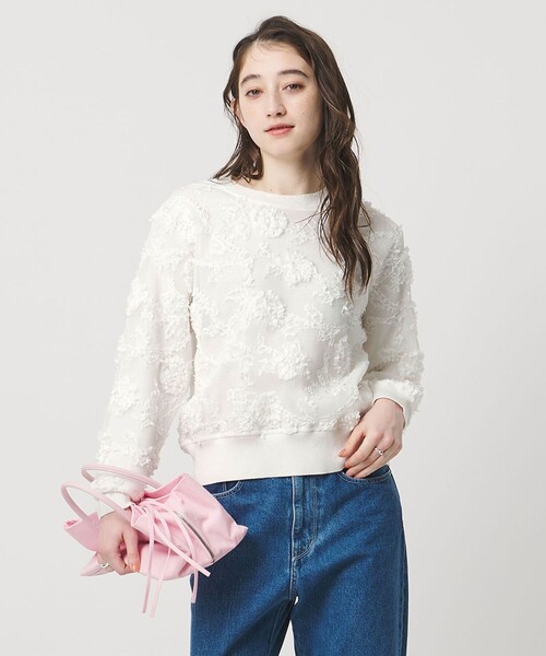 エンブロイダリーフラワー メッシュ ニット（ニット/セーター