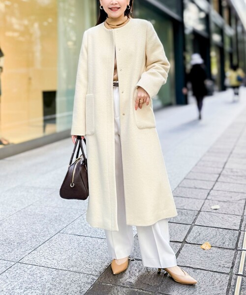 NOLLEY'S（ノーリーズ）の「ノーカラーシャギーコート（ノーカラー