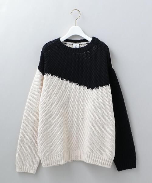6（ロク）の「＜6(ROKU)＞BICOLOR KNIT PULLOVER/ニット（ニット