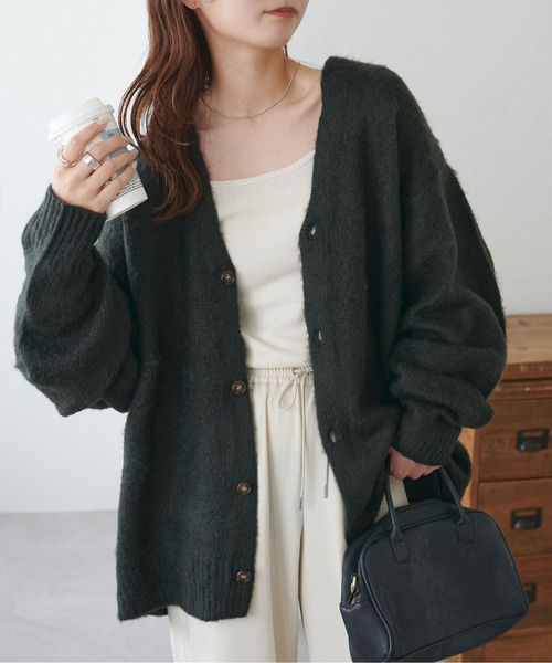 セール】【WEB限定/ユニセックス】モヘアライクシャギーカーディガン