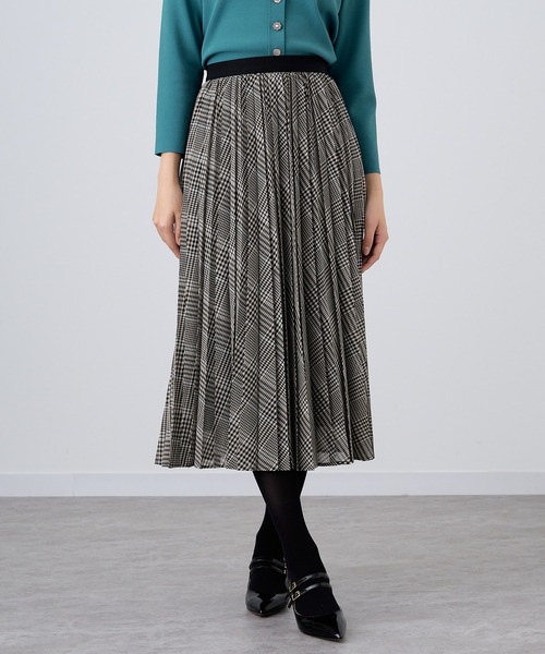 ANAYI（アナイ）の「チェックウールボイルプリーツ スカート（スカート