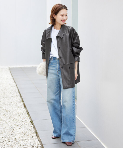 セール】《WEB限定/追加》フェイクレザーブルゾン（ライダース