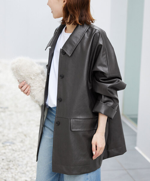 セール】《WEB限定/追加》フェイクレザーブルゾン（ライダース