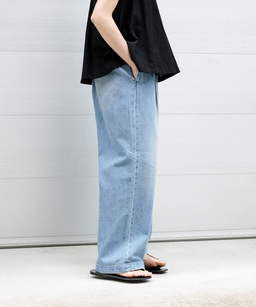 かぐれ（カグレ）の「フェードデニムイージーパンツ（デニムパンツ
