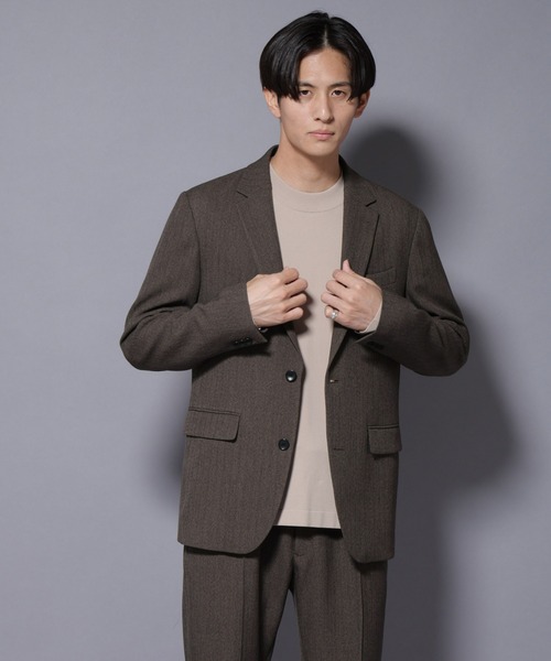 セール】｢N JACKET BASIC｣ 洗えるMIXツイードストレッチジャケット