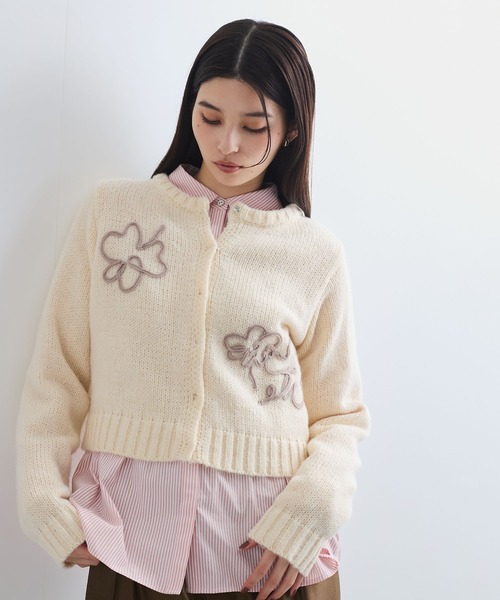 セール】【WEB限定】刺繍フラワーカーディガン（カーディガン/ボレロ