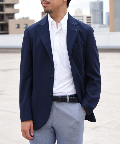 セール】SHIPS：洗濯機洗い可能 ウールミックス ネイビー ジャケット