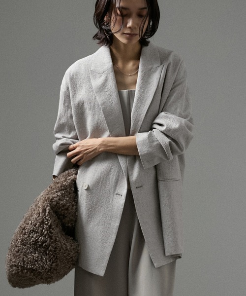 セール】ウール近江晒ダブルジャケット（テーラードジャケット