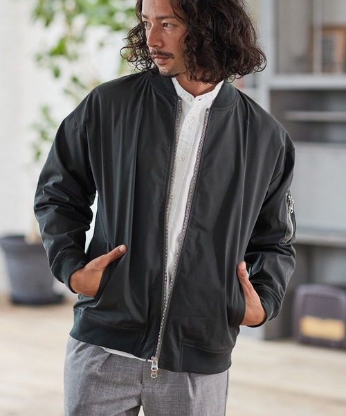CAMBIO（カンビオ）の「mj8775-Stretch German Cloth MA-1 ジャケット