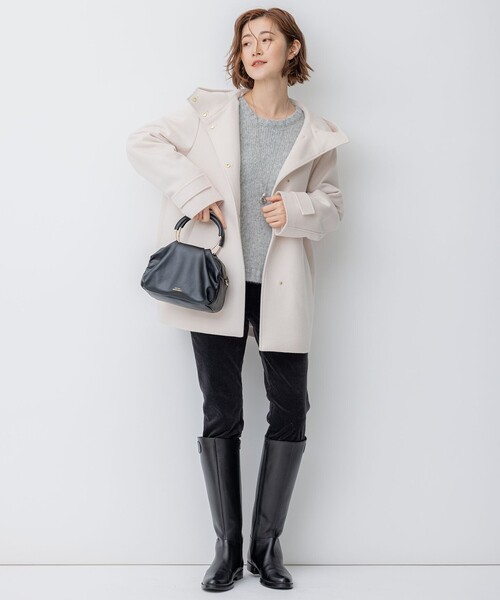 セール】ウールカシミヤビーバー フード付き ショートコート（その他