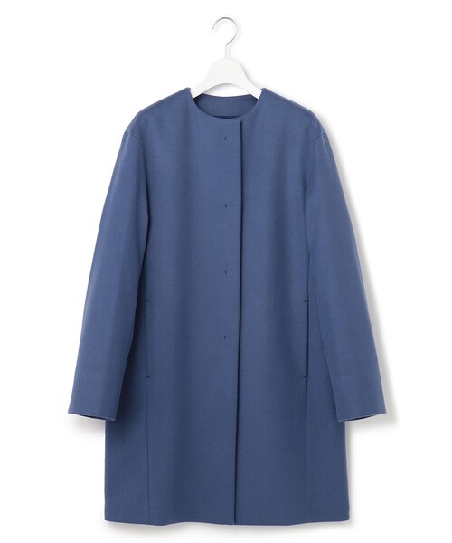 セール】ウールカシミヤビーバー ノーカラー コート（ノーカラーコート