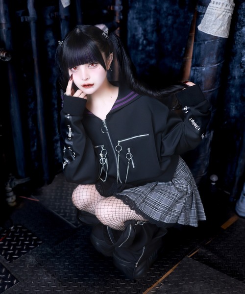 セーラーカラーフロントZIPジャージ（ジャージ）｜Amilige