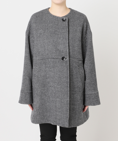 追加2》スーパー140ビーバーノーカラーミドルコート（ノーカラーコート