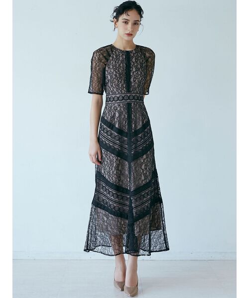 LAGUNAMOON（ラグナムーン）の「LADYショルダーギャザーレースマキシ