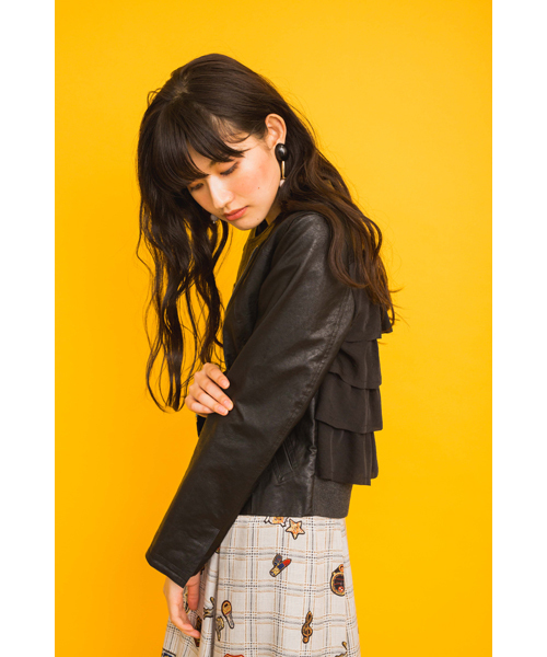 新品未使用!JUDYラムレザーバックフリルライダースジャケット バックフリルフェイクレザーライダースJK | SLOVNENYA スロヴネンヤ