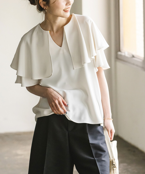 Noble（ノーブル）の「○《追加》ケープフリルブラウス 2（シャツ