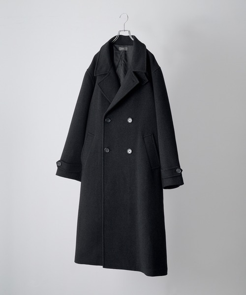 CLEL】Wool Blend Tech Melton Double Chester Coat / ウールブレンド