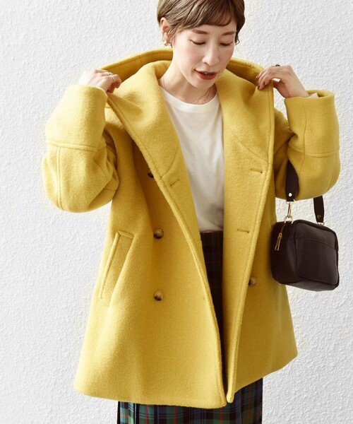 セール】SHIPS any: ナッピング フード ショート コート（その他