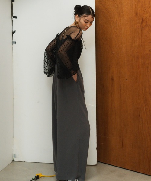 セール】フロッキードットパンツドレス / flocky dot pants dress