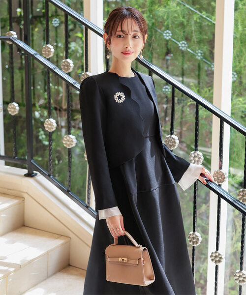 セレモニー ] [ 低身長向けサイズ ] 3点セット スカラップジャケット