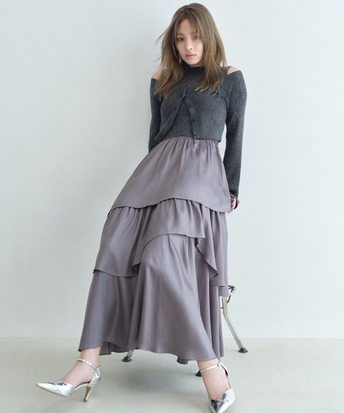 FRAY I.D（フレイアイディー）の「アシメティアードスカートコンビ