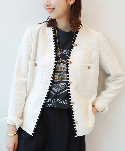 plage（プラージュ）の「【GIRL】ツィード刺繍ジャケット◇（ノー