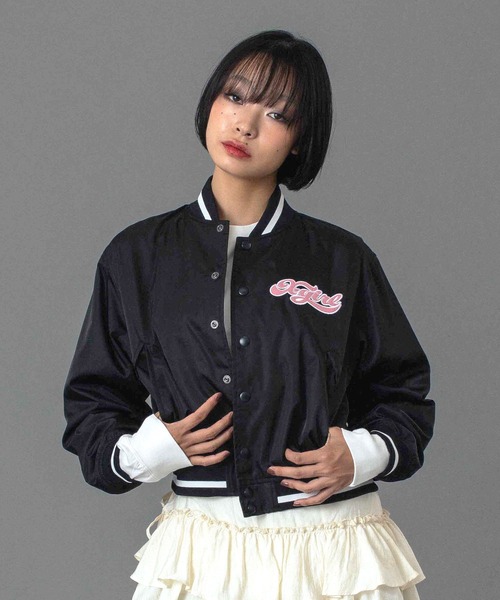 セール】CHEERFUL LOGO VARSITY JACKET（スタジャン）｜X-girl