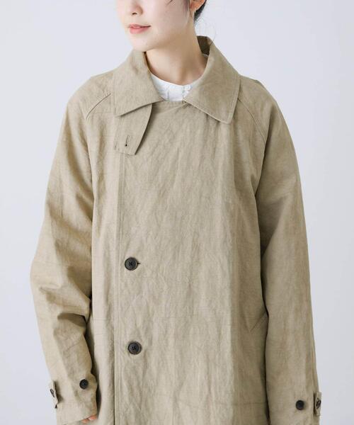 ユニセックス』コットンリネンオーバートレンチコート（トレンチコート