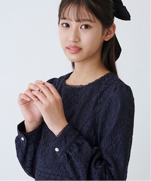 ふんわりリボンタイつきレースワンピース（アンサンブル）｜mezzo