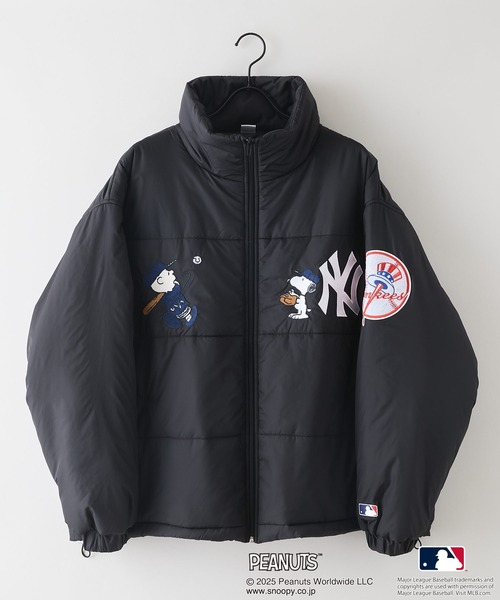 PEANUTS×MLB】オリジナルデザイン スタンドナイロンパファージャケット