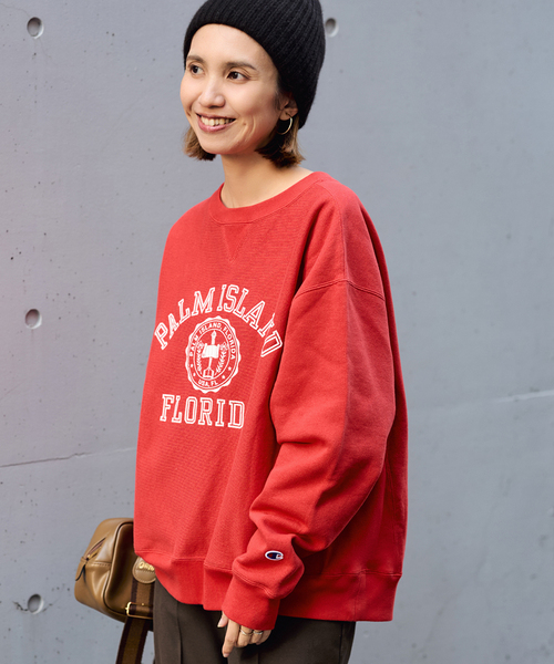 Champion 別注リバースウィーブ ロゴスウェットポケットプルオーバー