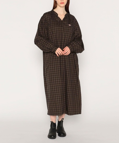 DANTON（ダントン）の「DANTON | チェックマキシワンピース WOMEN