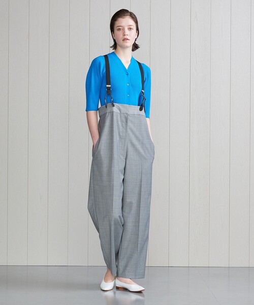 H＞トロピカルハイウエストサスペンダーパンツ（スラックス）｜H