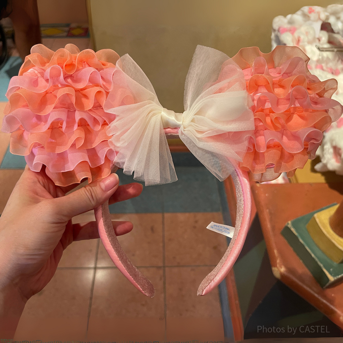 ミニーフリルカチューシャ（ピンク×オレンジ）| キャステル | CASTEL