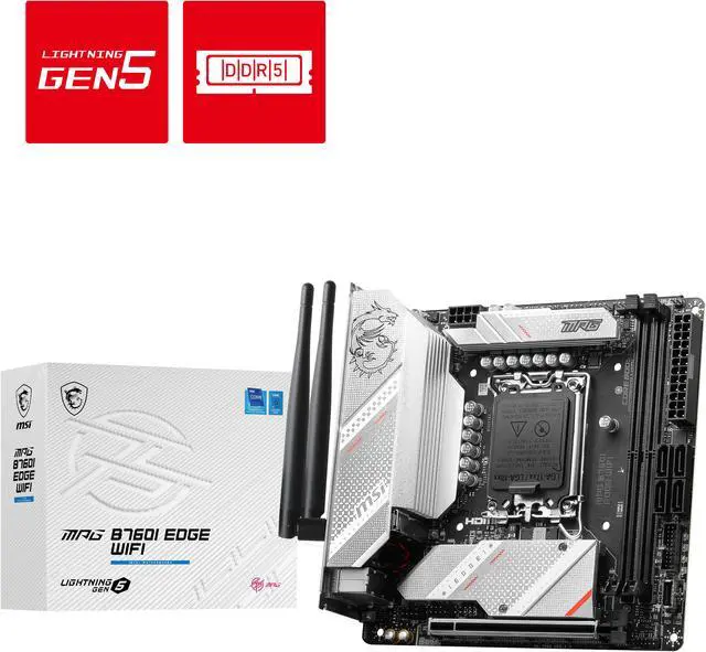 MSI MPG B760I EDGE WIFI LGA 1700 DDR5 Mini ITX Motherboard SATA