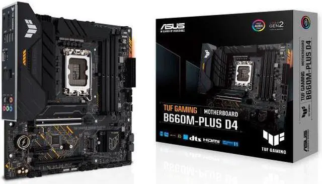 ASUS TUF GAMING B660M-PLUS D4 LGA 1700 Micro ATX Intel Motherboard