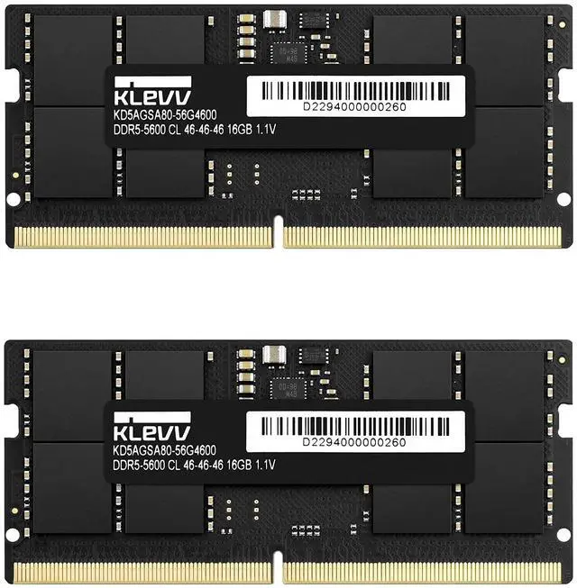 KLEVV DDR5 32GB (2x16GB) 5600MHz CL46 SODIMM SK Hynix A-Die Laptop