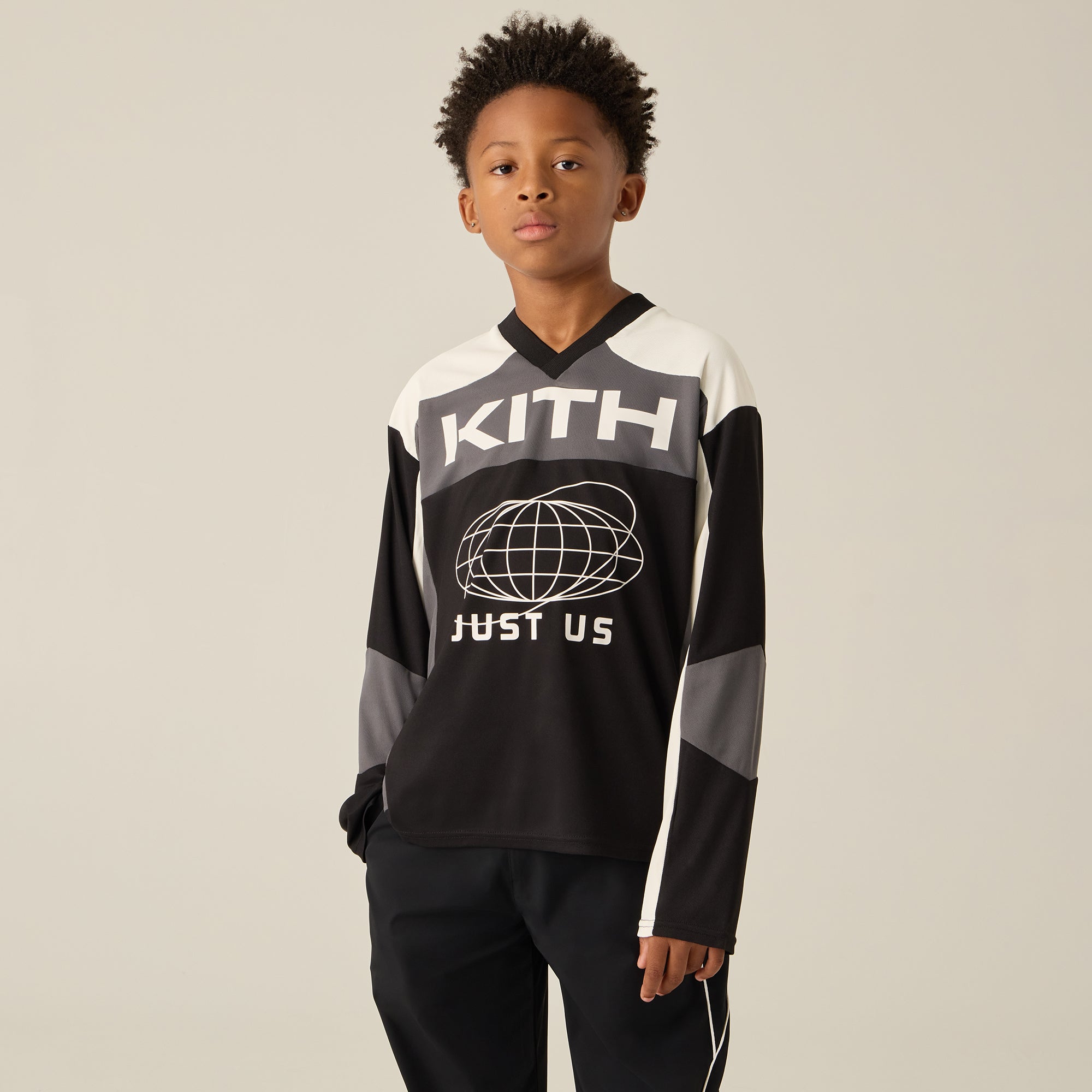 Kith Kids Just Us Blocked Malik Jersey - Black – Kith Canada