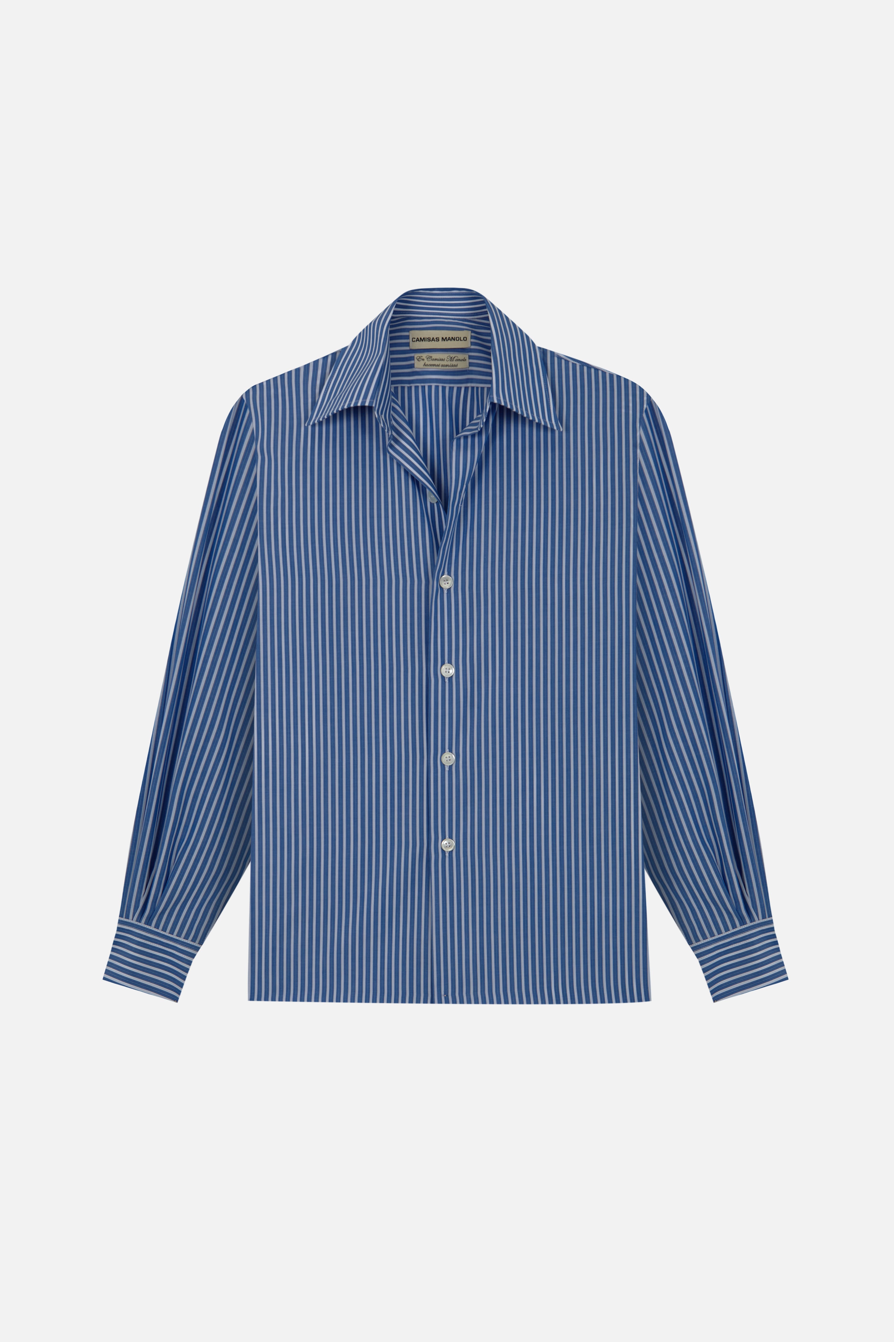 DARK BLUE/WHITE STRIPES CAMISA SHIRT – Camisas Manolo