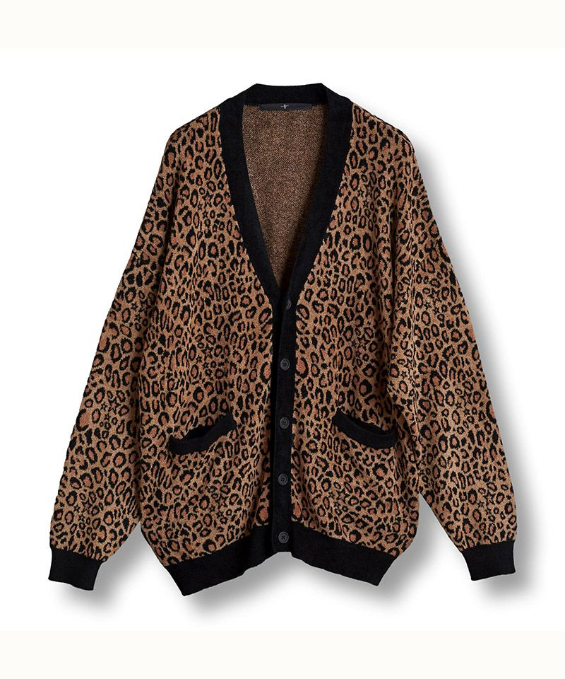 50%OFF【NO ID.(ノーアイディー)】 ﾚｵﾊﾟｰﾄﾞｼﾞｬｶﾞｰﾄﾞC-D カーディガン