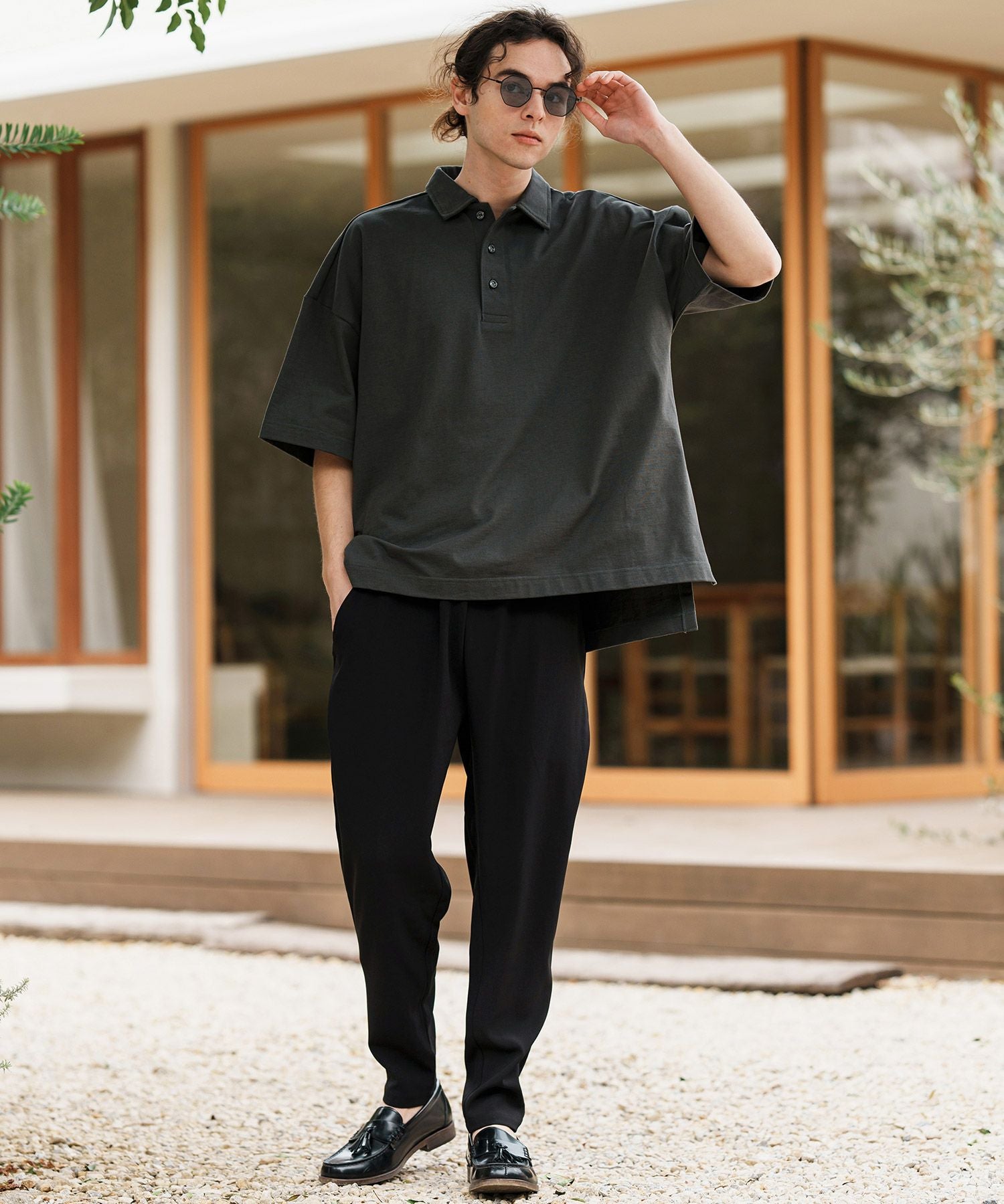 CAMBIO(カンビオ)】ストレッチサルエルテーパードパンツ | CAMBIO カンビオ