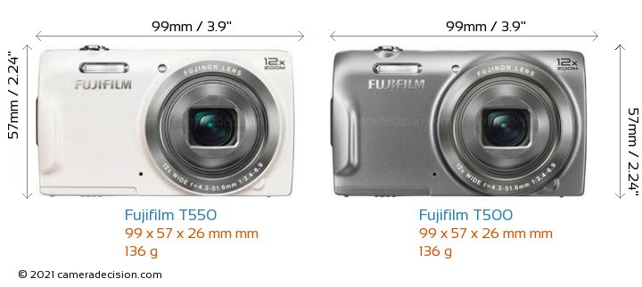 Fujifilm T550 vs Fujifilm T500 Detailed Comparison