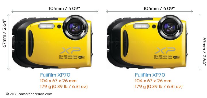 Fujifilm XP70 vs Fujifilm XP70 Detailed Comparison
